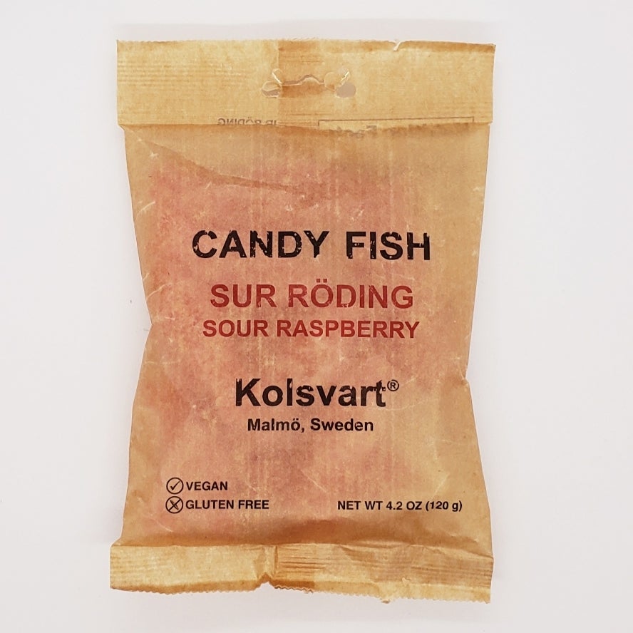 Kolsvart Blackcurrant + Raspberry candy fish