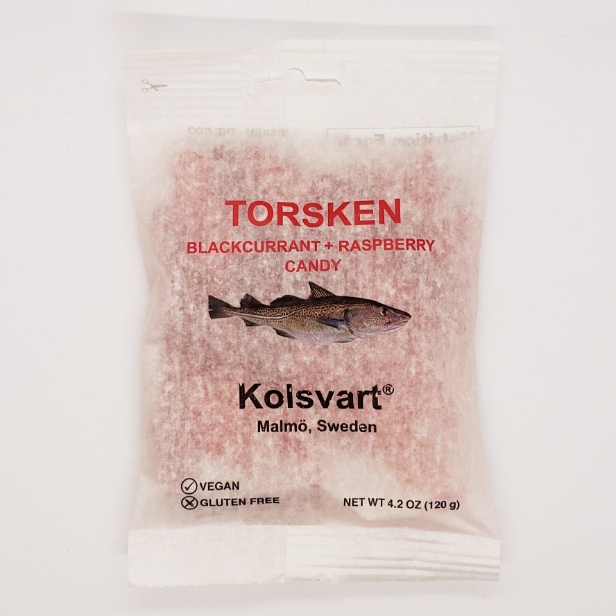 Kolsvart Blackcurrant + Raspberry candy fish